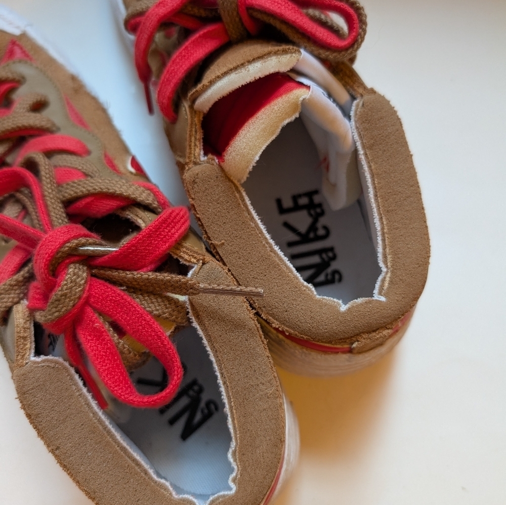 Nike Blazer Low x Sacai 'British Tan size 10 new with defect - Picture 7 of 14